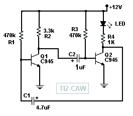 Diagrama de intermitente con leds