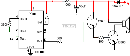 Diagrama de la sirena con sc1006