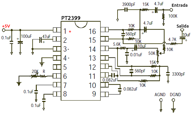 Circuito de eco con PT2399