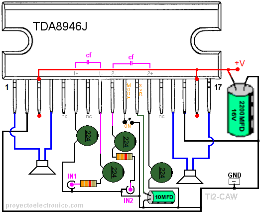 amplificador de audio TDA8946J