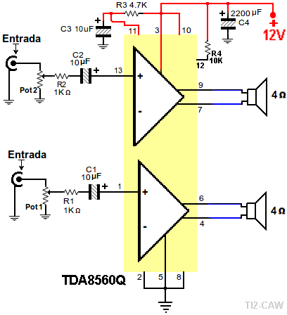 amplificador TDA8560Q