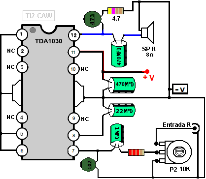 amplificador de audio TDA1030