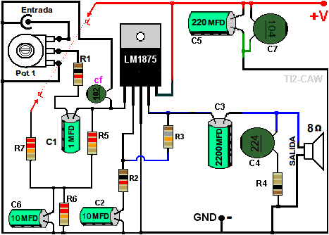 confesar tinta Diligencia Hacer amplificador de audio con LM1875, fuente simple o simétrica, simple o  bridge