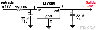 diagrama de regulador LM7809