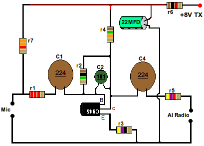 Dibujo del preamplificador de microfono