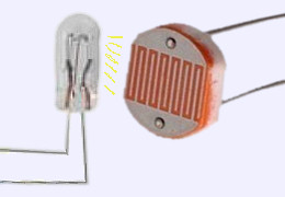 Bombilla y fotoresistencia como optoacoplador