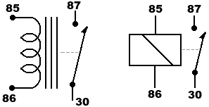 diagrama de relay automotriz N.O.