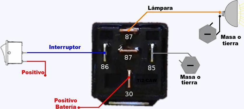 conectar relay automotriz para luces
