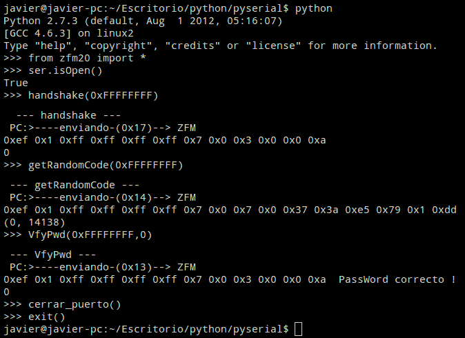 probando funciones del zfm20.py