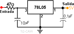 78L05 con resistencia limitadora