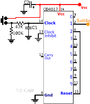 diagrama 4017 como interruptor electronico