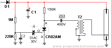 disparador scr de luz estroboscopica