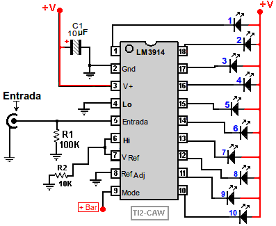 Vumetro con leds LM3914