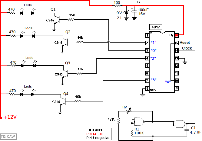diagrama del secuenciador de Leds