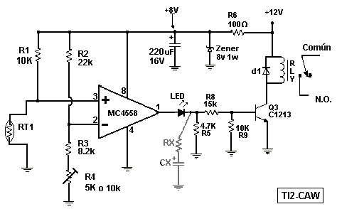 diagrama del control de temperatura para incubadora