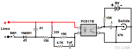 diagrama 1 de hibrido telefonico o phone patch